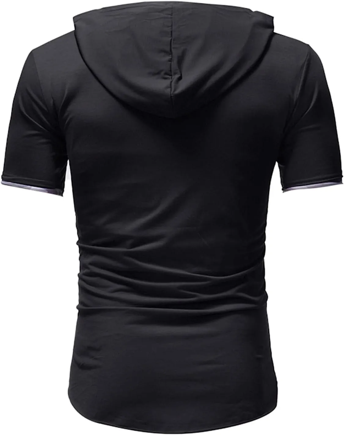 Mens Zip Up Hoodies Men's Pure Color Hoodie Sport Short Sleeve Shirt Top Blouse Zipper Hoodies XL