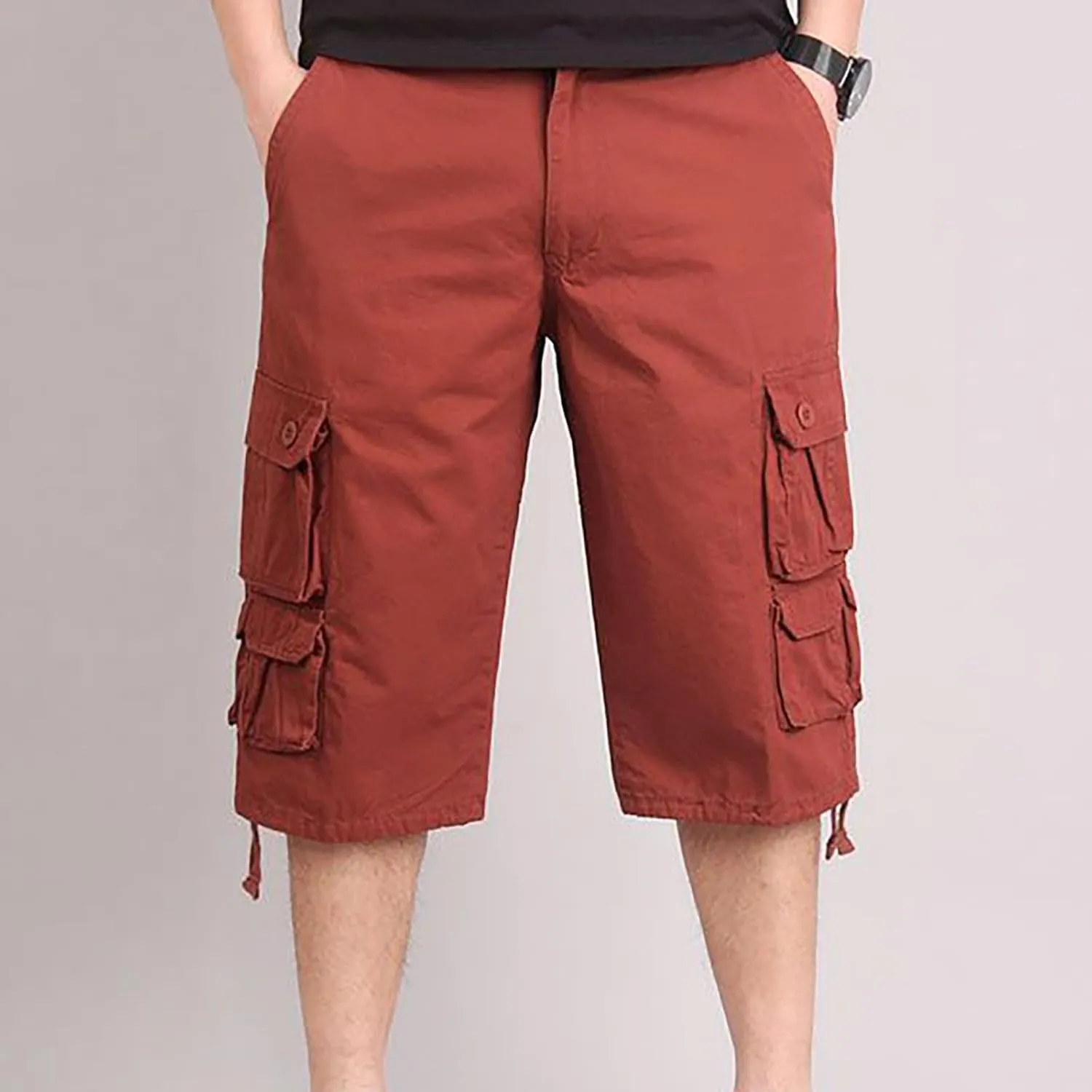 Muscularfit Cargo Pants Men 2023 Outdoor Fashion Casual Multi Pockets Solid Tooling Shorts Big and Tall Utility Work Pants