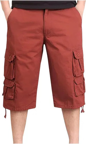 Muscularfit Cargo Pants Men 2023 Outdoor Fashion Casual Multi Pockets Solid Tooling Shorts Big and Tall Utility Work Pants