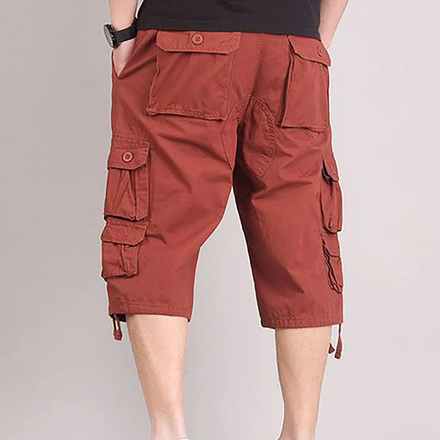 Muscularfit Cargo Pants Men 2023 Outdoor Fashion Casual Multi Pockets Solid Tooling Shorts Big and Tall Utility Work Pants