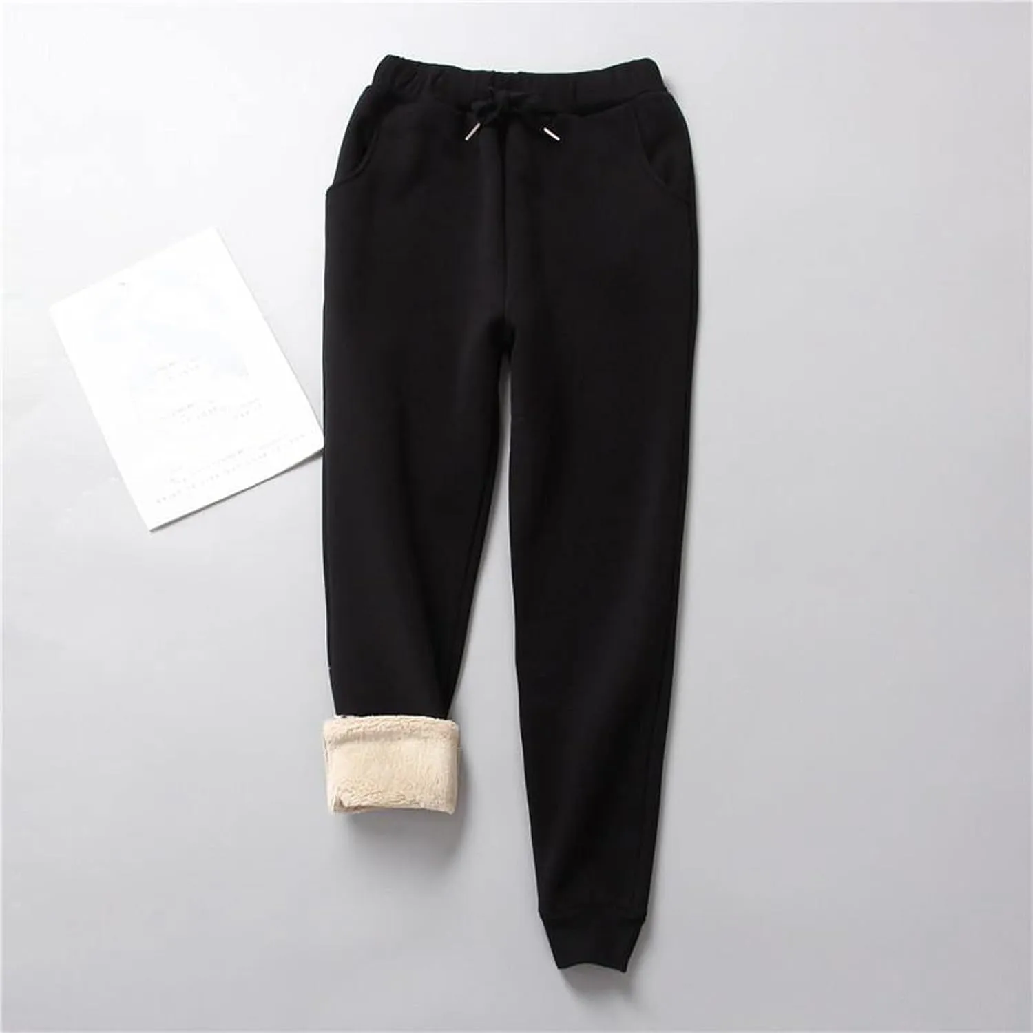 NaRHbrg Women's Thermal Jogger Sweatpants with Pocket Lounge Athletic Pants for Running Winter Comfy Fleece Lined Sweatpant