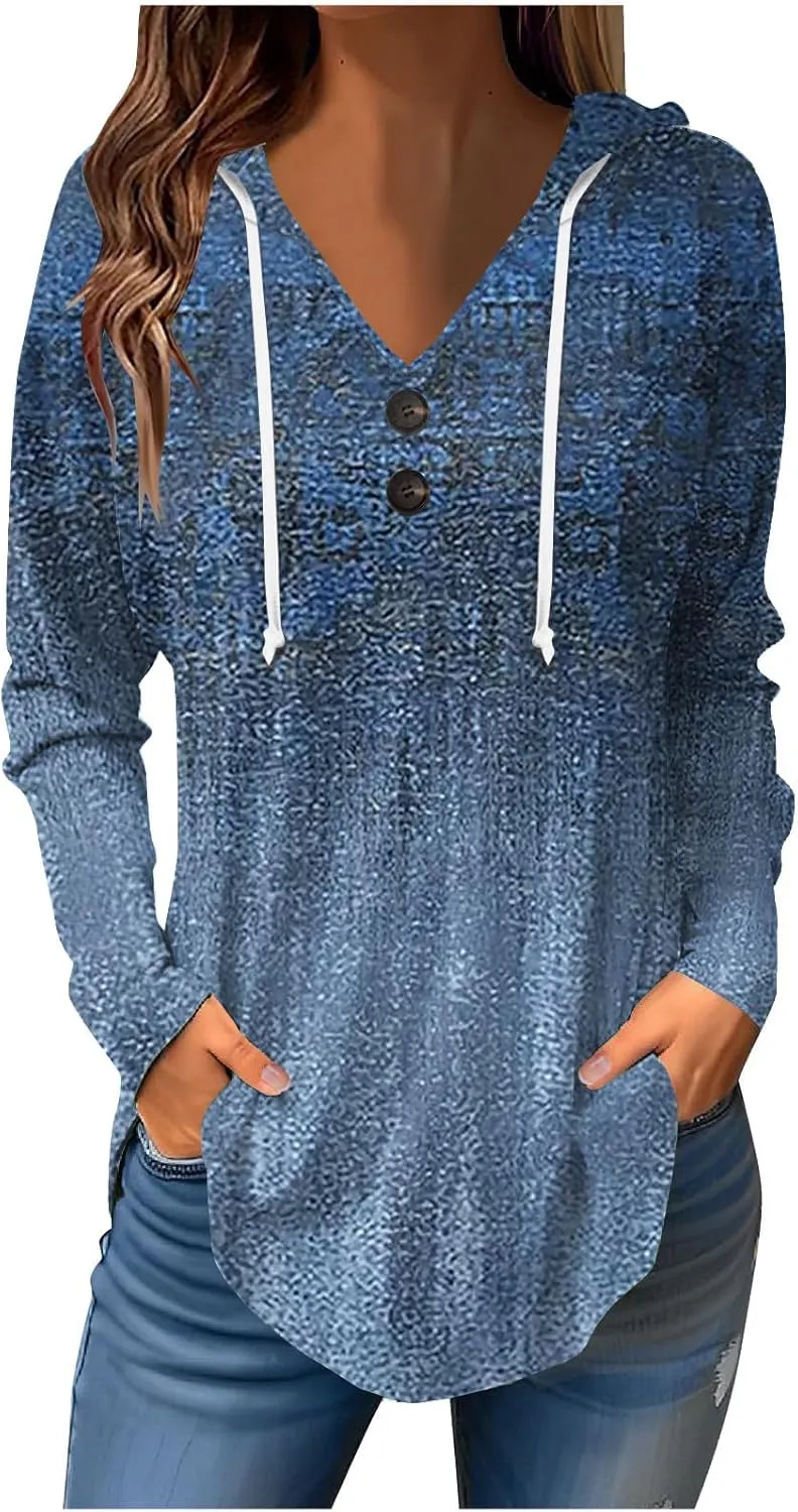 Oversized Hoodie, Women'S Long Sleeve Graphic Hoodie V Neck Plus Size Top Swing Hawaiin Womens Hoodies Pullover