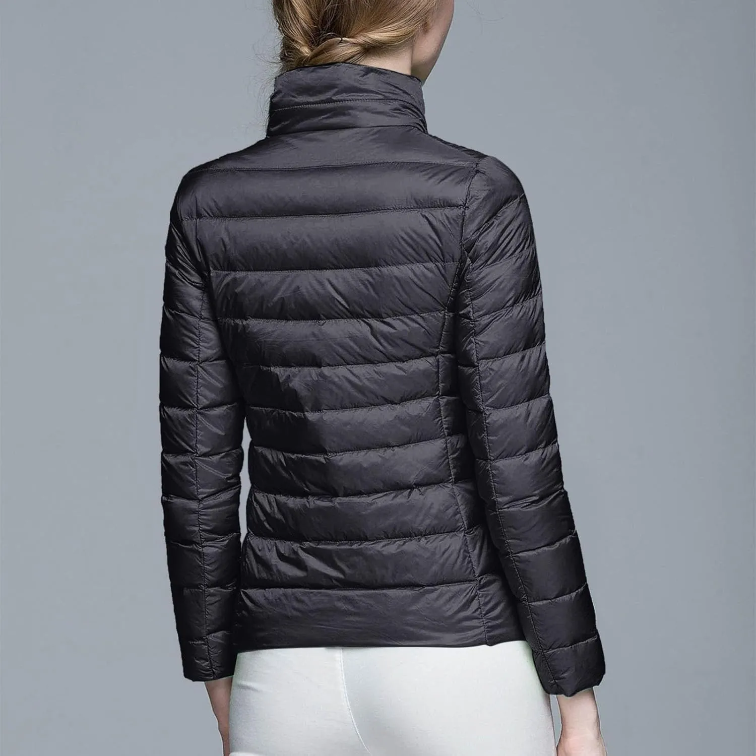 Packable Puffer Jacket Women Lightweight Short down Jackets Winter Trendy Hooded Bubble Coat Light Puffer Jackets