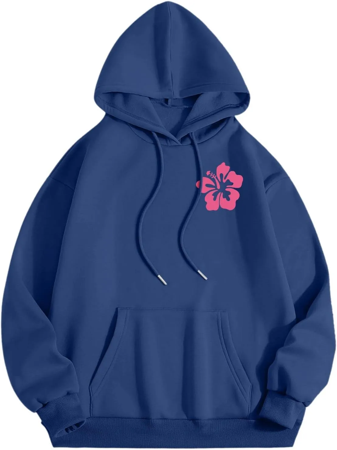 Pink Graphic Hoodies for Women Teen Girls Oversized Cute Preppy Sweatshirts Casual Long Sleeve Pullover Tops with Pockets