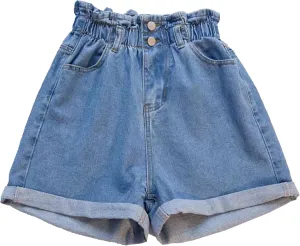 Plus Size Jean Shorts for Curvy Women Jean Shorts Womens Women's High Waisted Denim Short Rolled Blue Jeans Short
