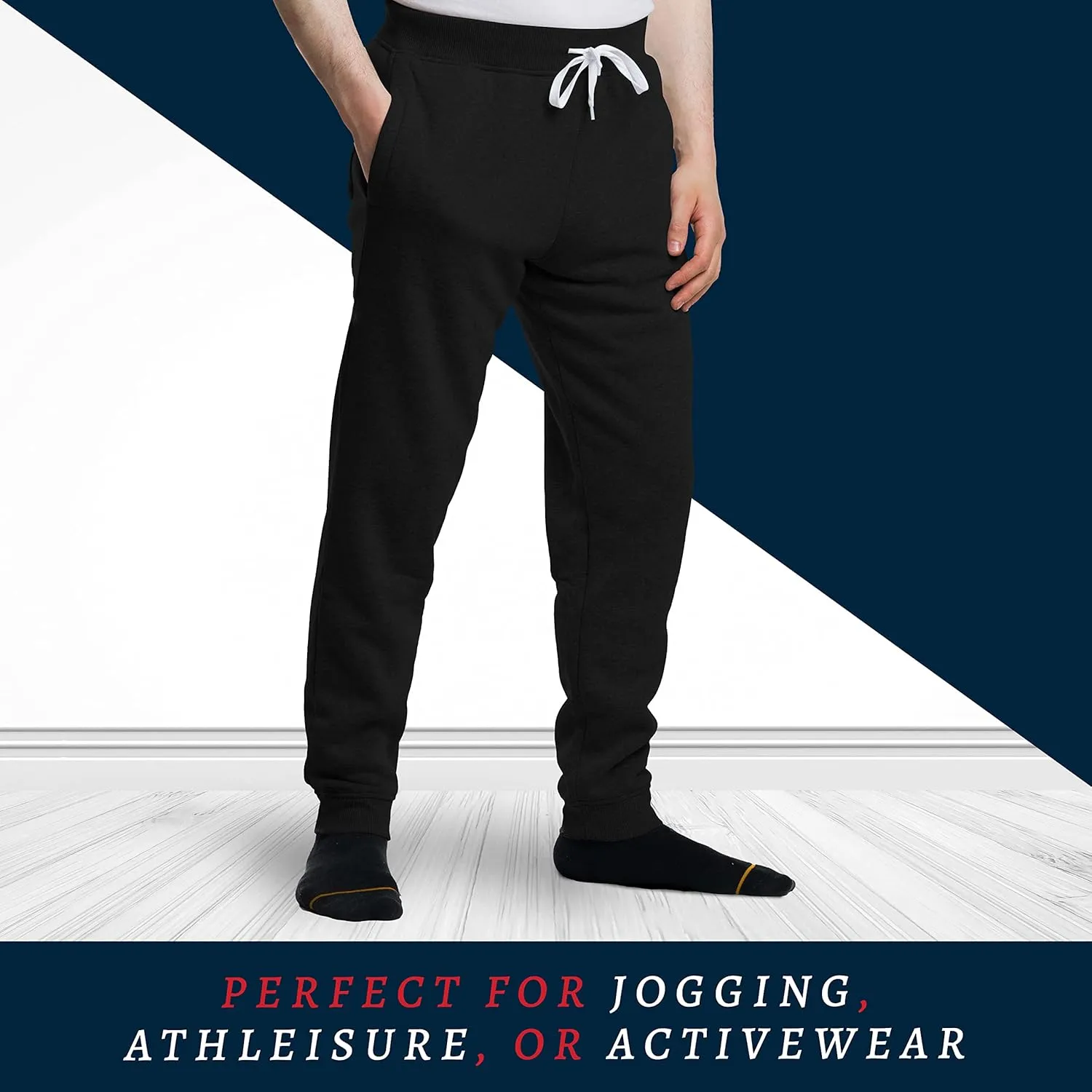 Premium Wear Men’s Jogger Sweatpants - Lightweight, Super Soft, 100% Polyester | Elastic Drawstring, Deep Pockets, Tag-Free