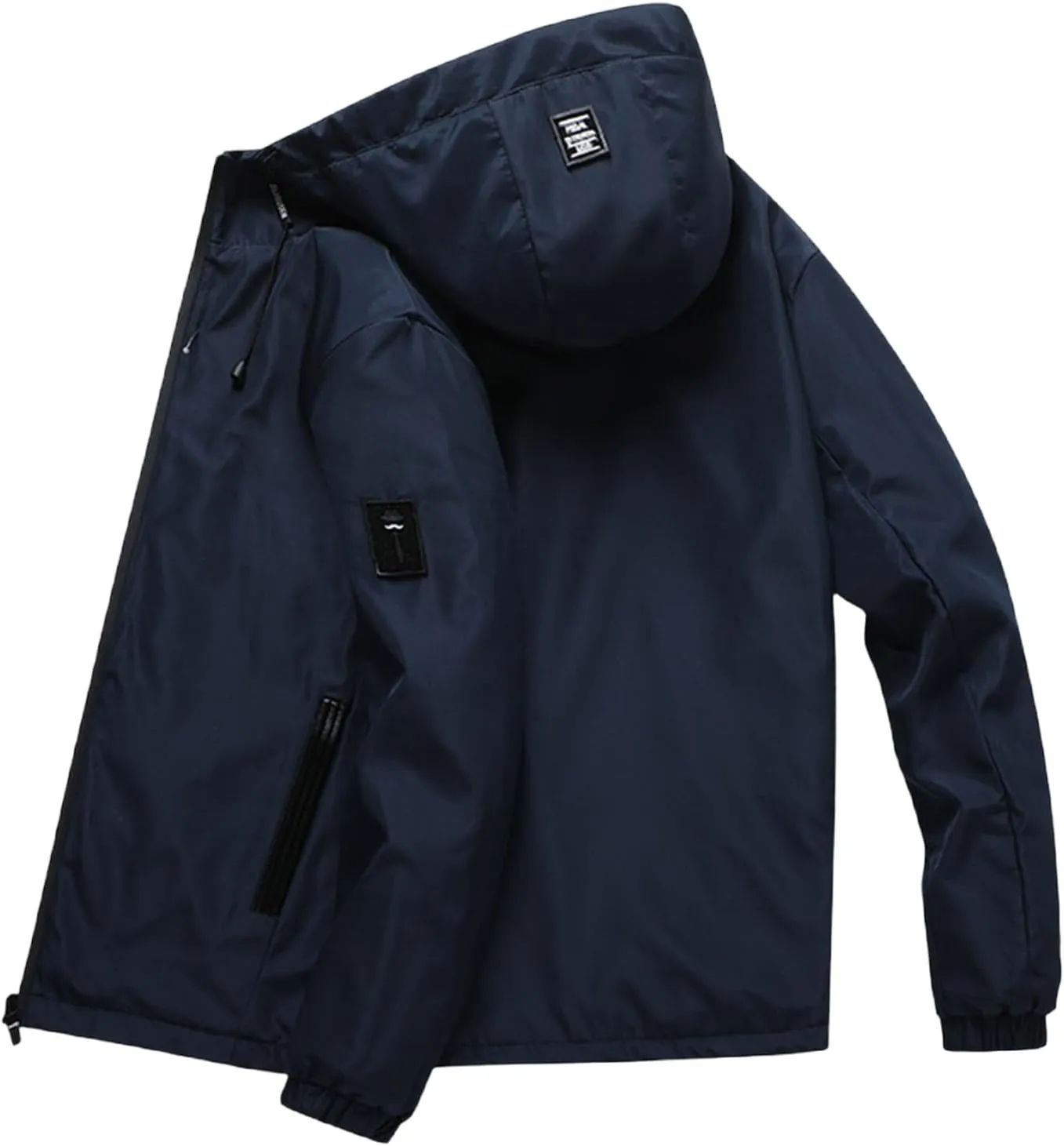 Rain Jacket For Men Lightweight Waterproof Breathable Jackets Windbreaker Solid Hooded Raincoats For Outdoor Hiking