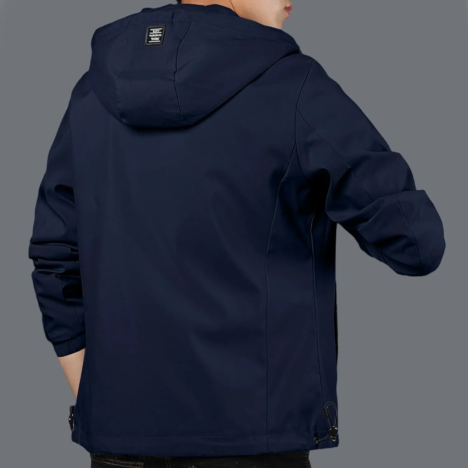 Rain Jacket For Men Lightweight Waterproof Breathable Jackets Windbreaker Solid Hooded Raincoats For Outdoor Hiking