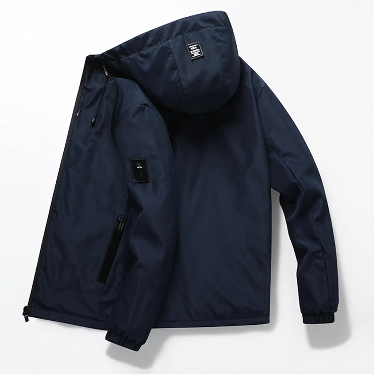 Rain Jacket For Men Lightweight Waterproof Breathable Jackets Windbreaker Solid Hooded Raincoats For Outdoor Hiking