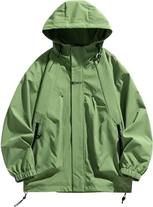 Rain Jackets for Men 2024 Fall Waterproof Lightweight Hooded Raincoat Outdoor Hiking Travel Windbreaker with Pockets
