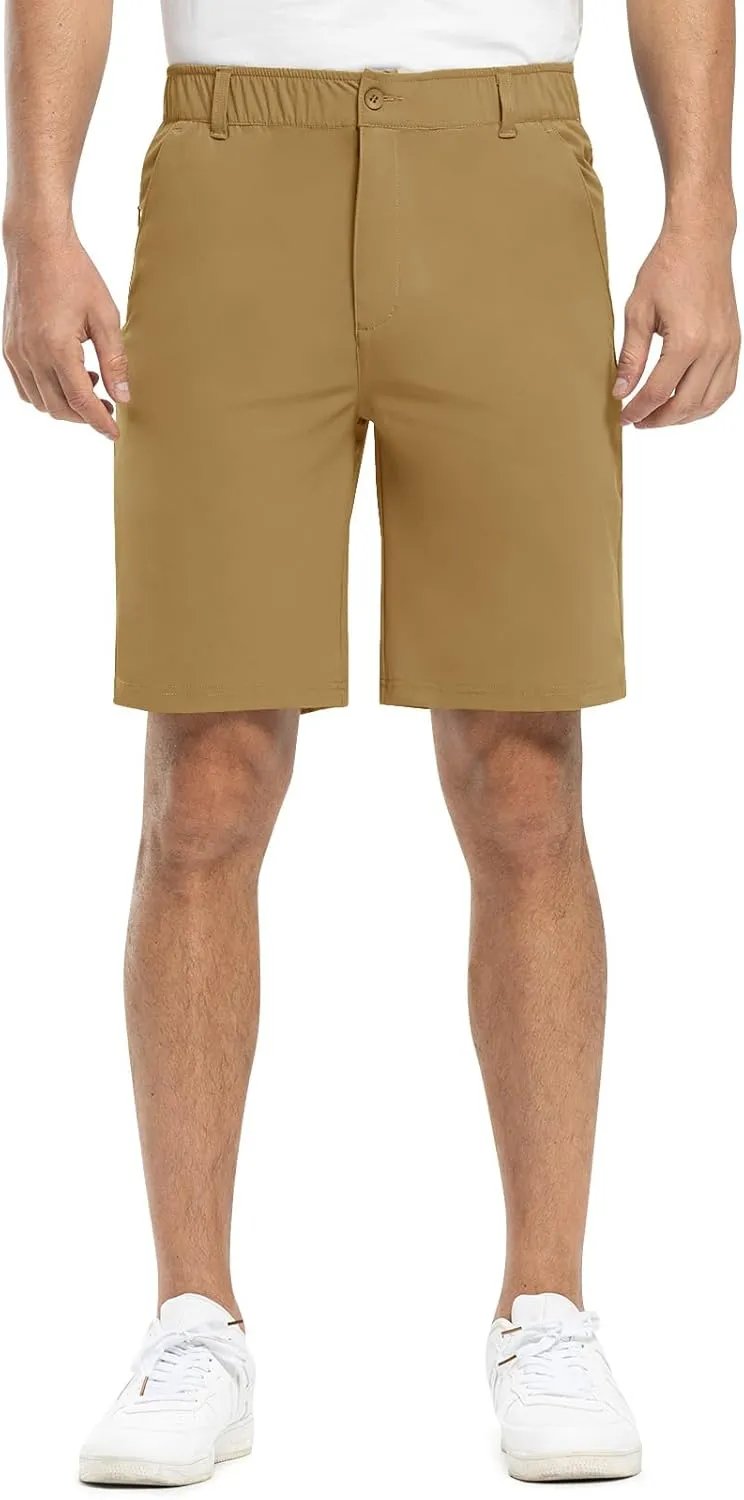 Rdruko Men's Golf Shorts Stretch Dry Fit 9" Lightweight Casual Dress Work Shorts with Pockets