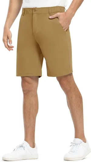 Rdruko Men's Golf Shorts Stretch Dry Fit 9" Lightweight Casual Dress Work Shorts with Pockets