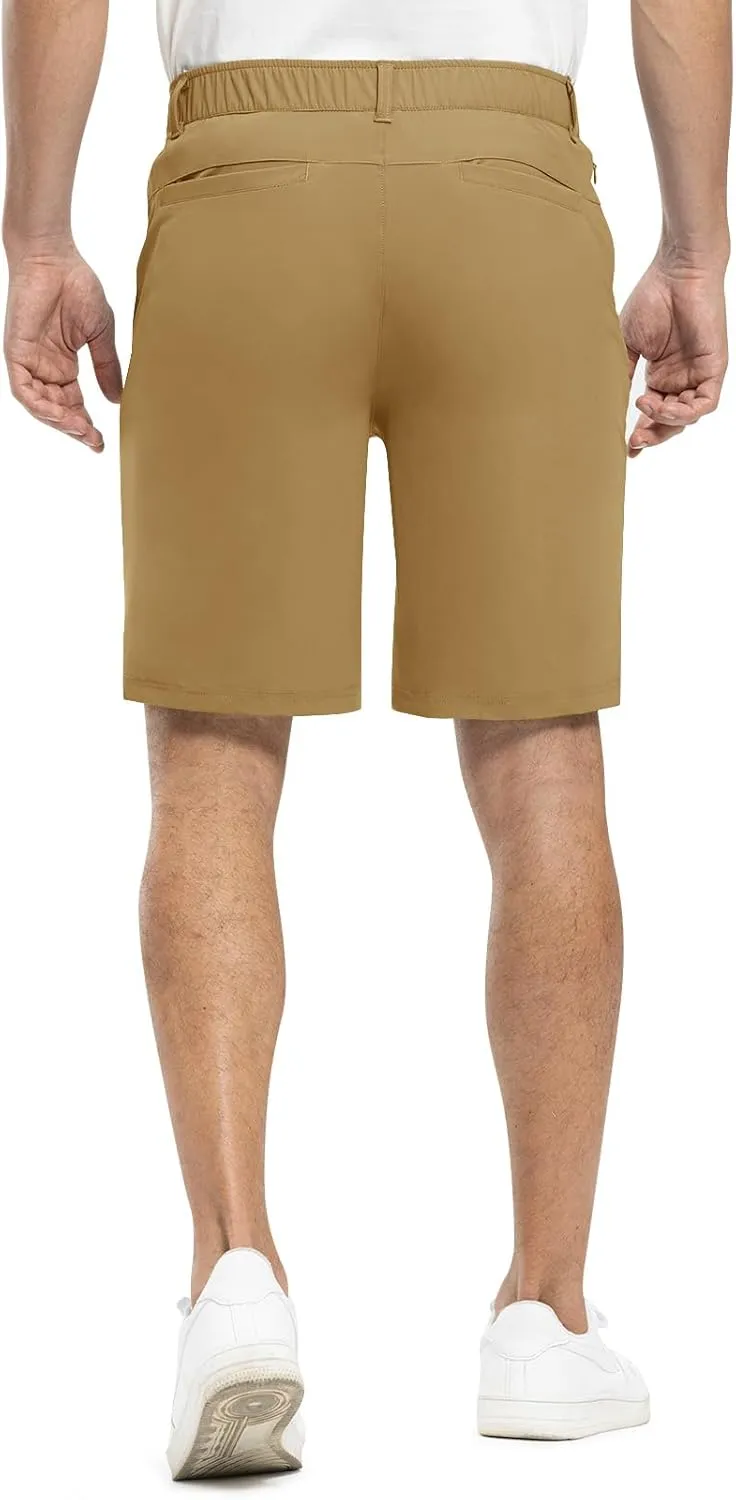 Rdruko Men's Golf Shorts Stretch Dry Fit 9" Lightweight Casual Dress Work Shorts with Pockets