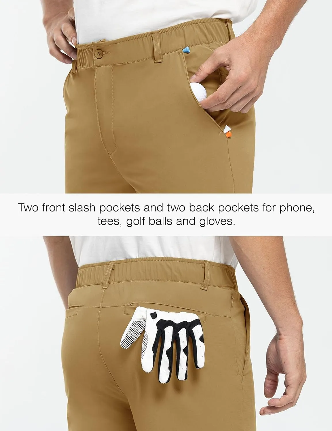 Rdruko Men's Golf Shorts Stretch Dry Fit 9" Lightweight Casual Dress Work Shorts with Pockets