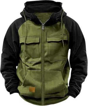 RTTUIOP Mens Jacket Full Zip Up Hooded Long Sleeve Lightweight Sweatshirt Solid Color Warm Jacket with Pockets