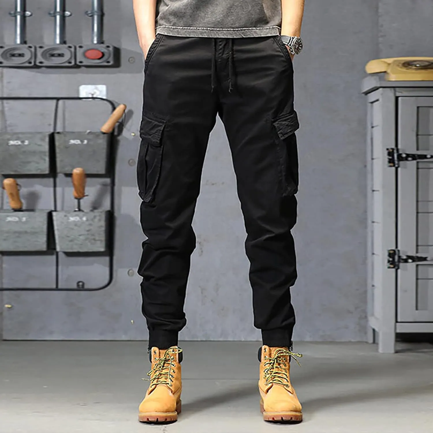 sdbrld Cargo Pants For Men Mens Ripstop Tactical Pants Lightweight Casual Outdoor Hiking Water Resistant Pants with Pockets
