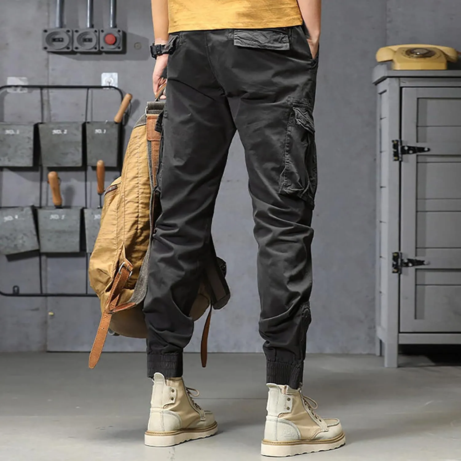 sdbrld Cargo Pants For Men Mens Ripstop Tactical Pants Lightweight Trendy Outdoor Hiking Water Resistant Pants with Pockets