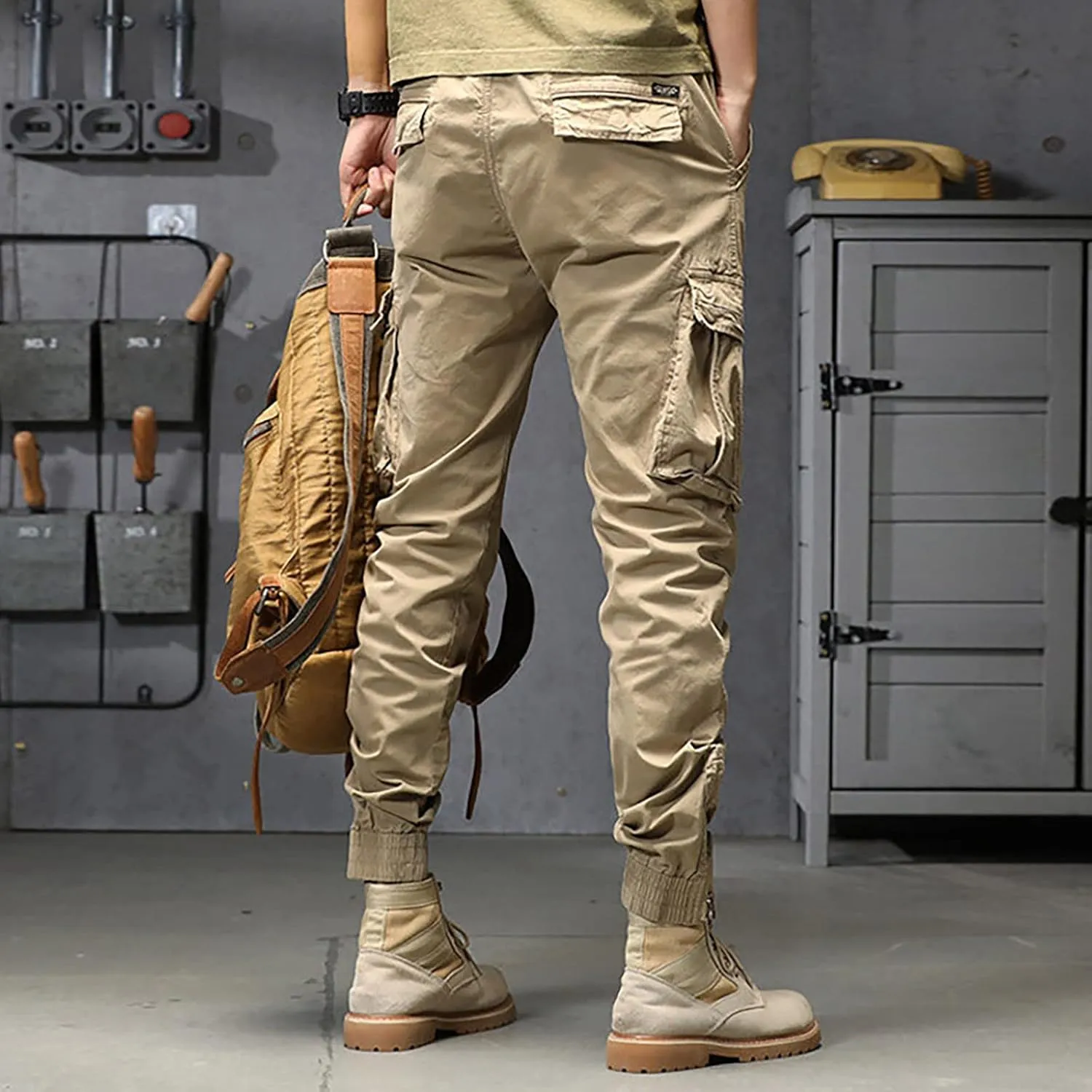 sdbrld Cargo Pants For Men Mens Ripstop Tactical Pants Lightweight Trendy Outdoor Hiking Water Resistant Pants with Pockets