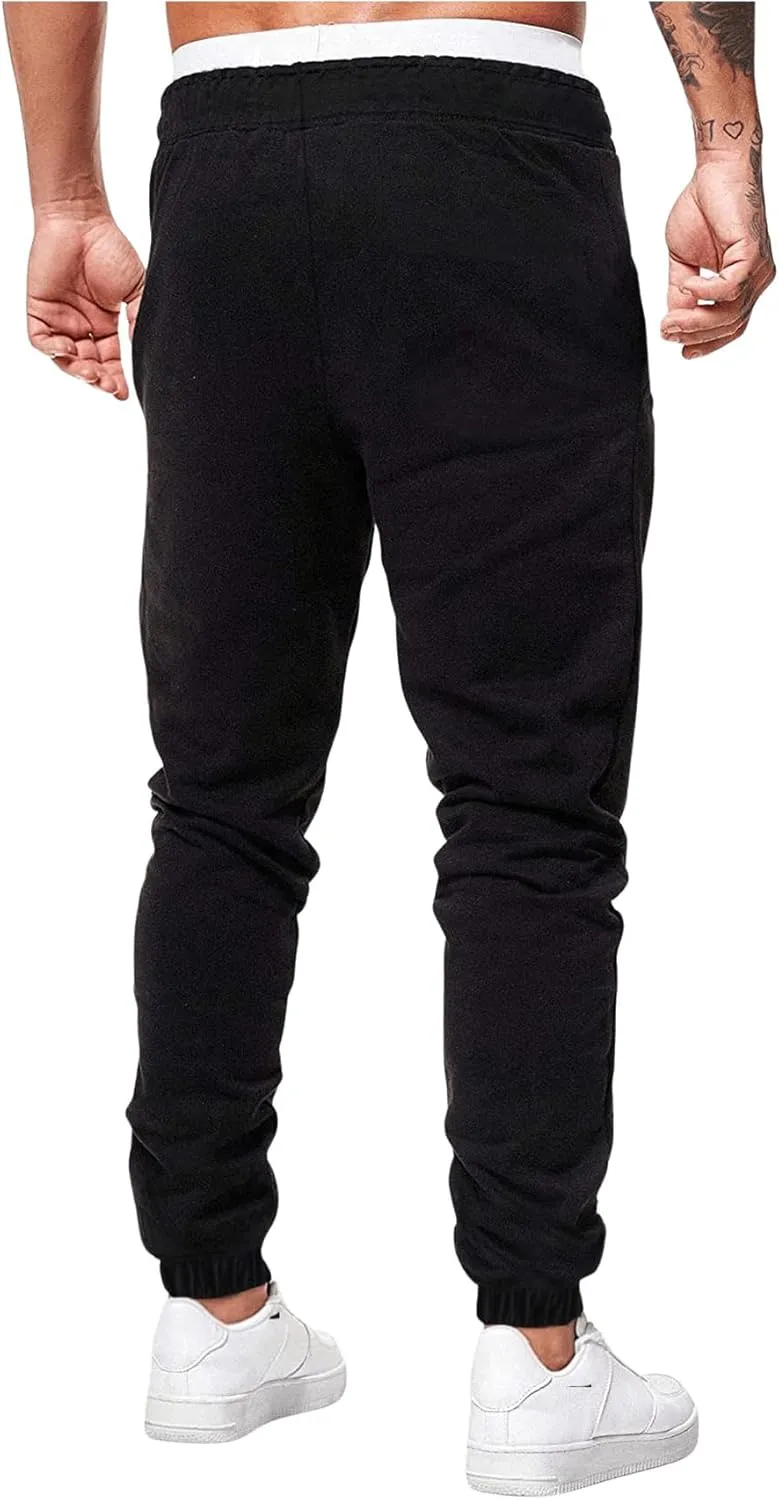 SHENHE Men's Cross Print Drawstring Waist Joggers Pants Tapered Sweatpants