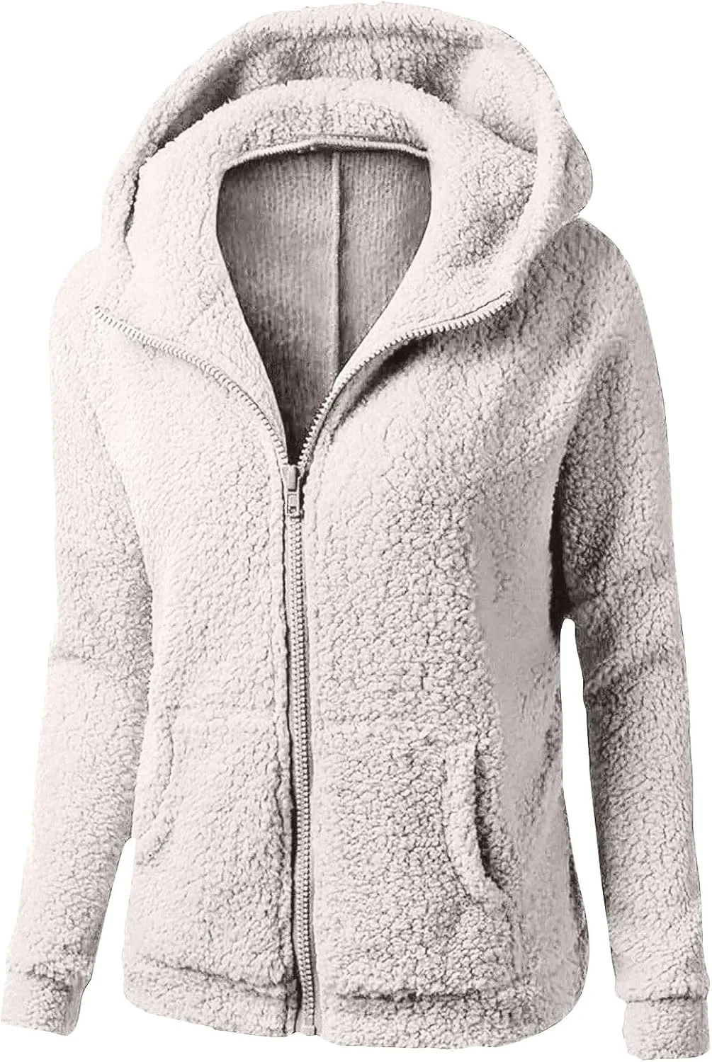 Sherpa Jacket Women Zip Up Hoodies Lightweight Fleece Lined Fall Winter Coats Comfy Warm Sherpa Jackets with Pocket