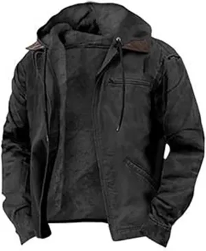 Sherpa Lined Hooded for Men Heavyweight Sweatshirt Thick JacketClassic Lapel Thick Fleece Jackets Winter Warm Coats Mens