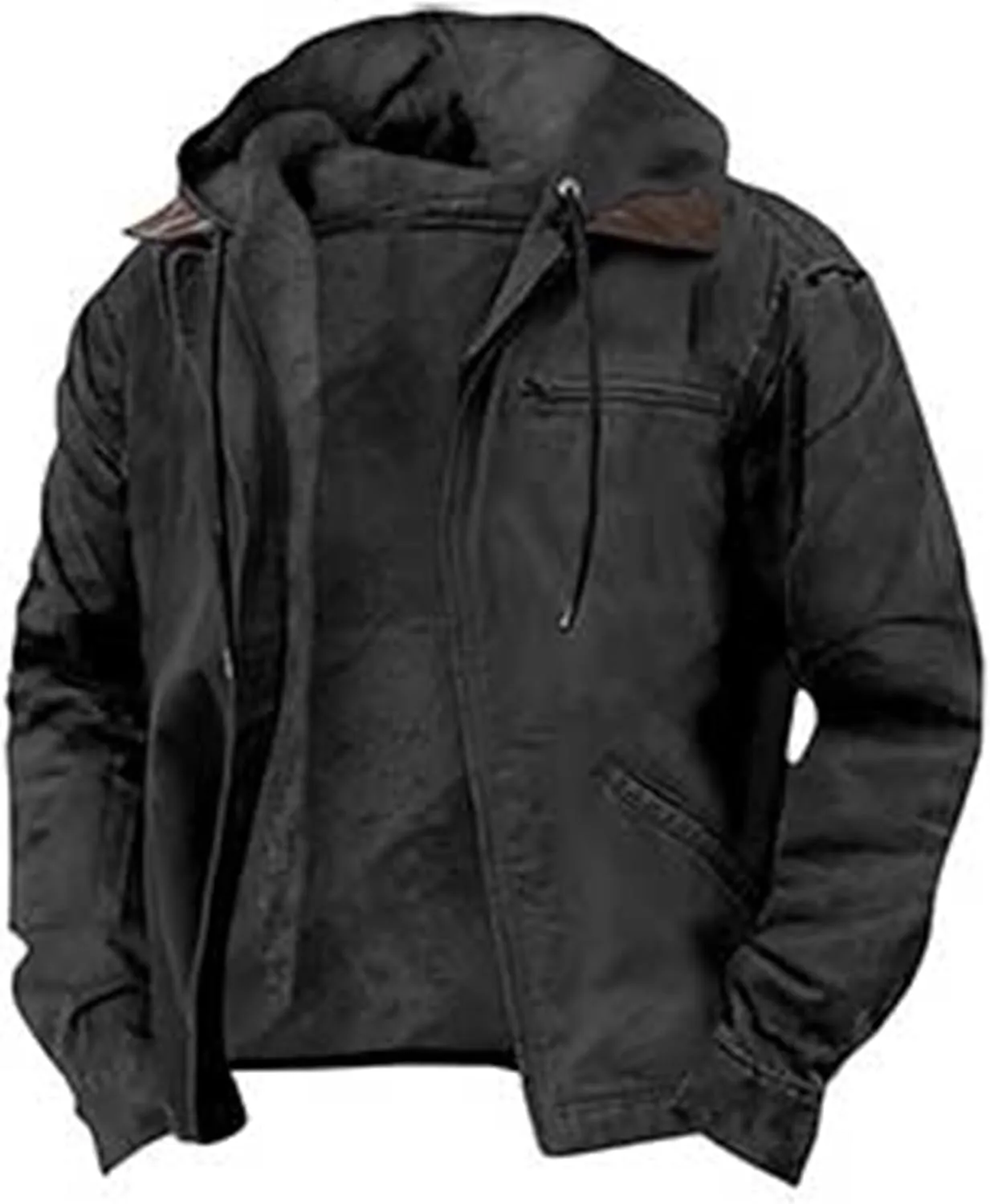 Sherpa Lined Hooded for Men Heavyweight Sweatshirt Thick JacketClassic Lapel Thick Fleece Jackets Winter Warm Coats Mens
