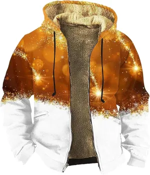 Sherpa Lined Hooded for Men Heavyweight Sweatshirt Thick JacketClassic Lapel Thick Fleece Jackets Winter Warm Coats Mens