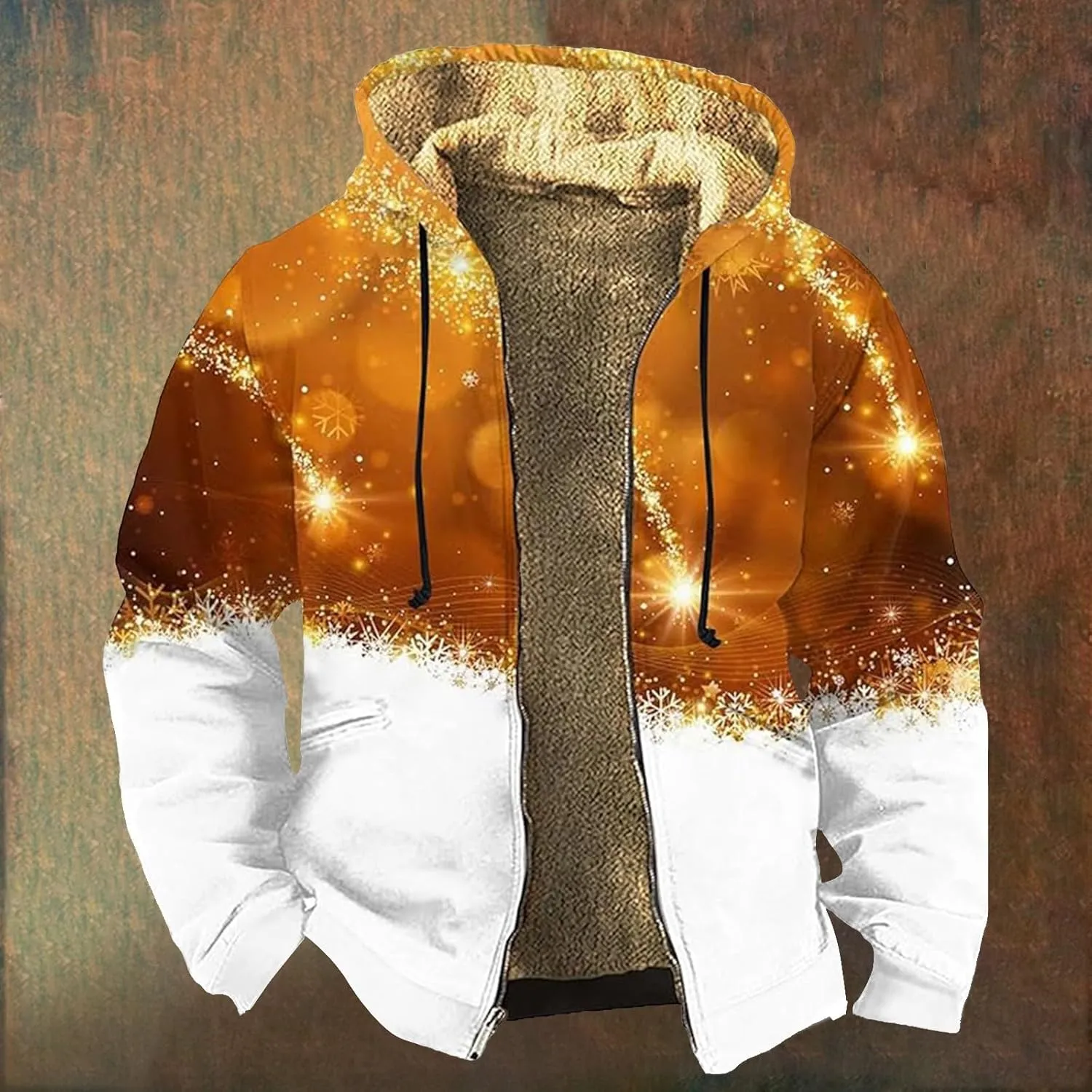 Sherpa Lined Hooded for Men Heavyweight Sweatshirt Thick JacketClassic Lapel Thick Fleece Jackets Winter Warm Coats Mens