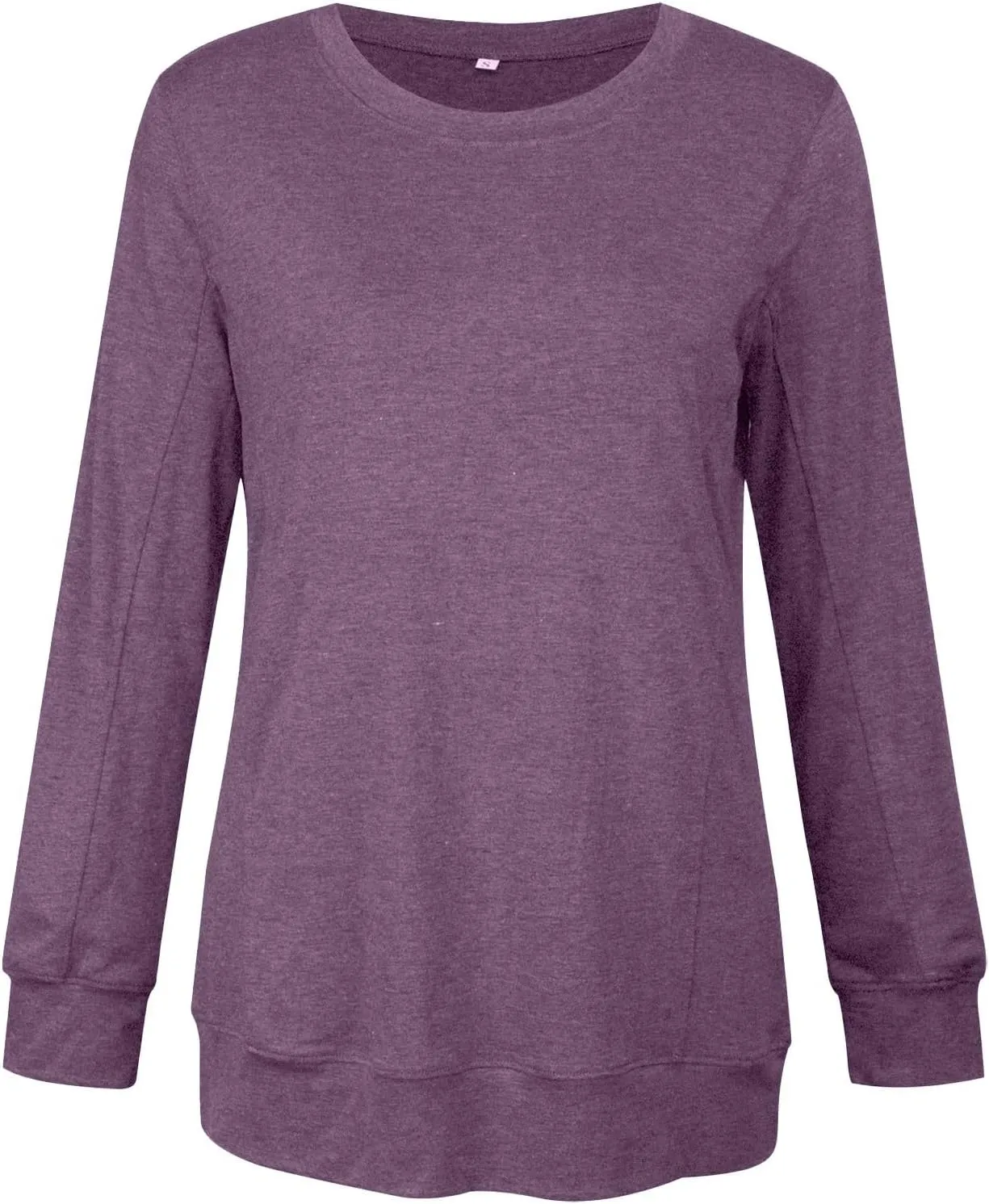 Solid Color Sweatshirt for Women Casual Loose Crewneck Long Sleeve Lightweight Jogger Workout Hoodie Fall Pullover Top