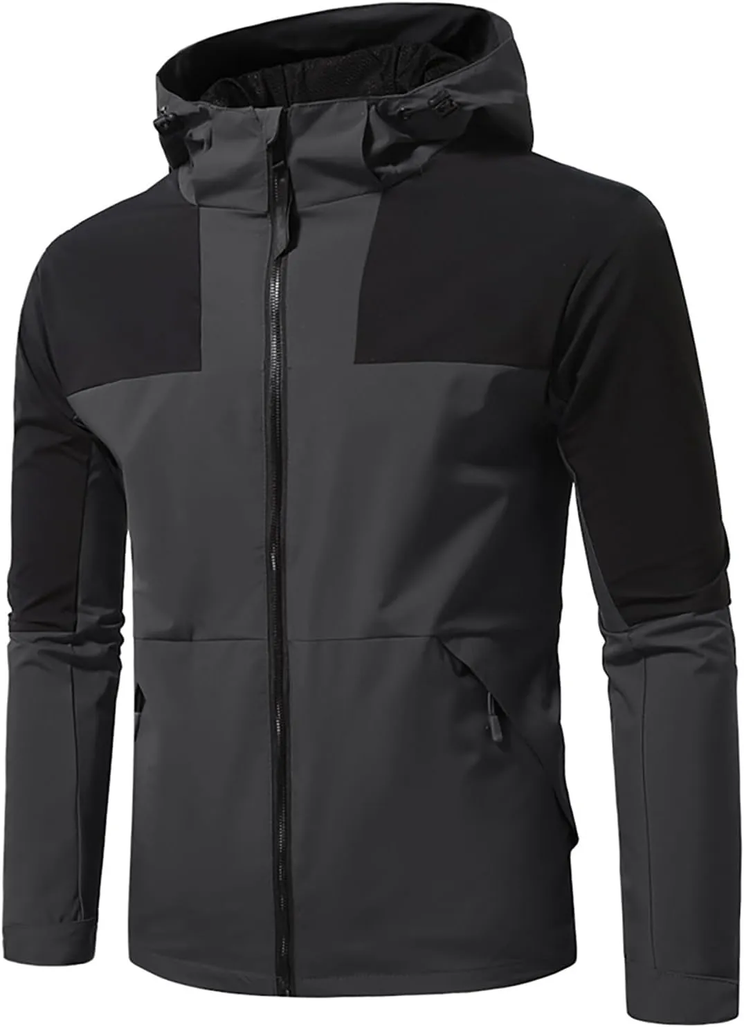 Spring Fall Rain Jacket Men Outdoor Sports Climbing Camping Hiking Fishing Zipper Hooded Raincoats Windbreaker Jacket
