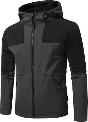 Spring Fall Rain Jacket Men Outdoor Sports Climbing Camping Hiking Fishing Zipper Hooded Raincoats Windbreaker Jacket