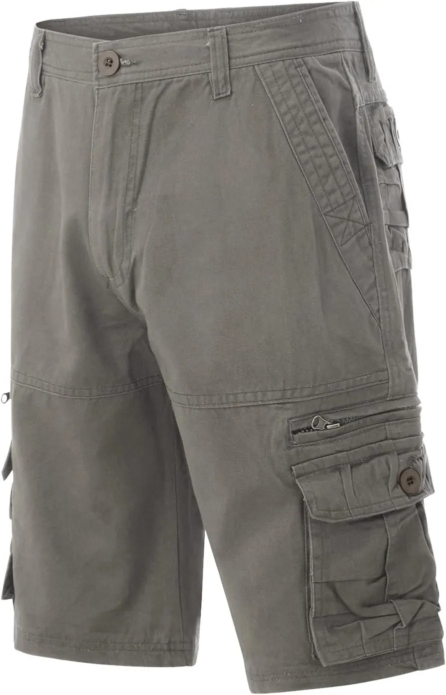 Summer Lightweight Hiking Shorts for Men Casual Wide Leg Twill Utility Cargo Shorts with Multi Pockets Comfort Work Shorts