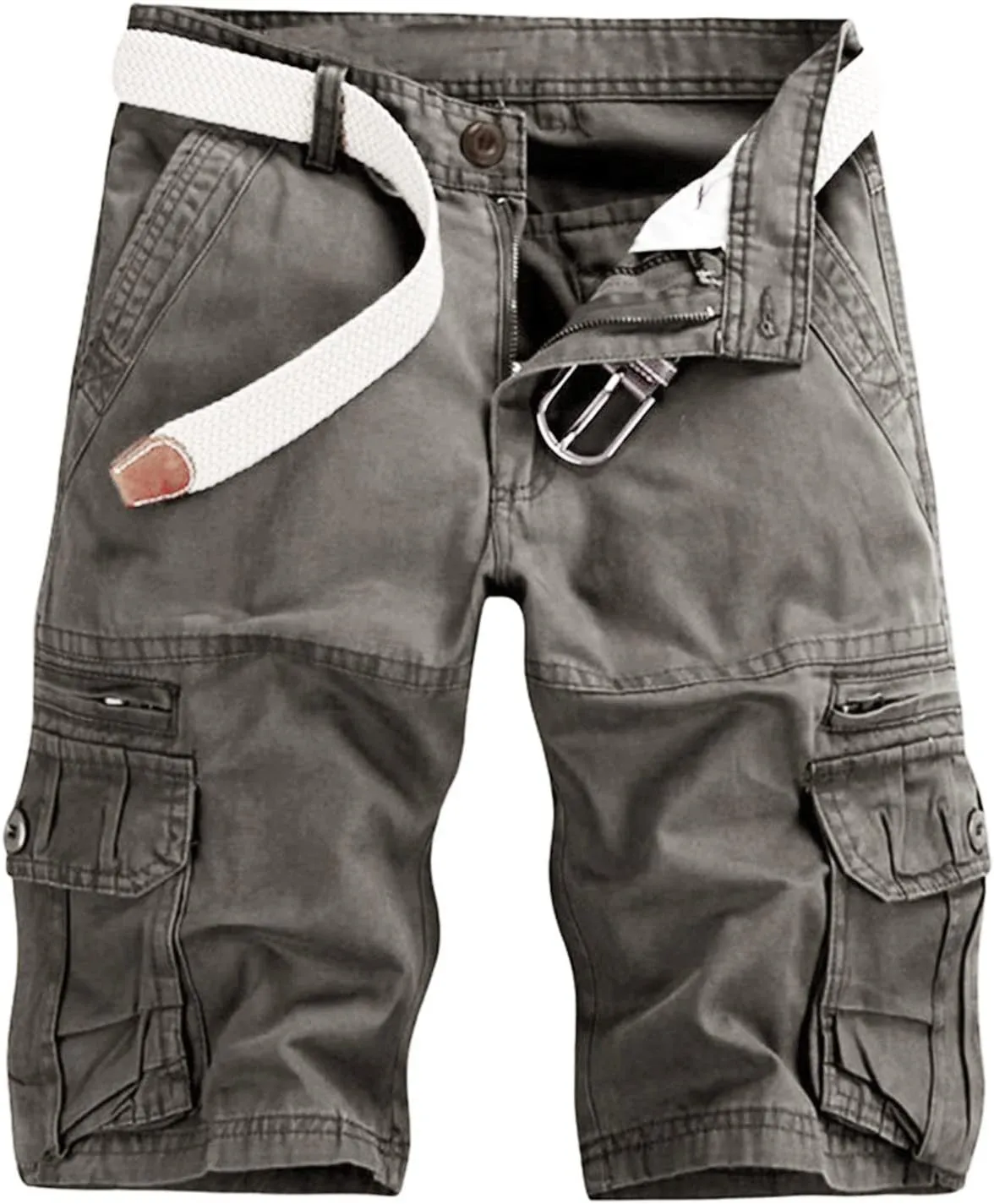Summer Lightweight Hiking Shorts for Men Casual Wide Leg Twill Utility Cargo Shorts with Multi Pockets Comfort Work Shorts