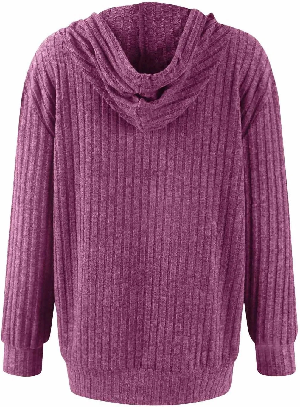 Sweaters for Women Long Sleeve Knitted Zip up Hoodies Ribbed Pullover Loose Casual Sweatshirts with Pocket