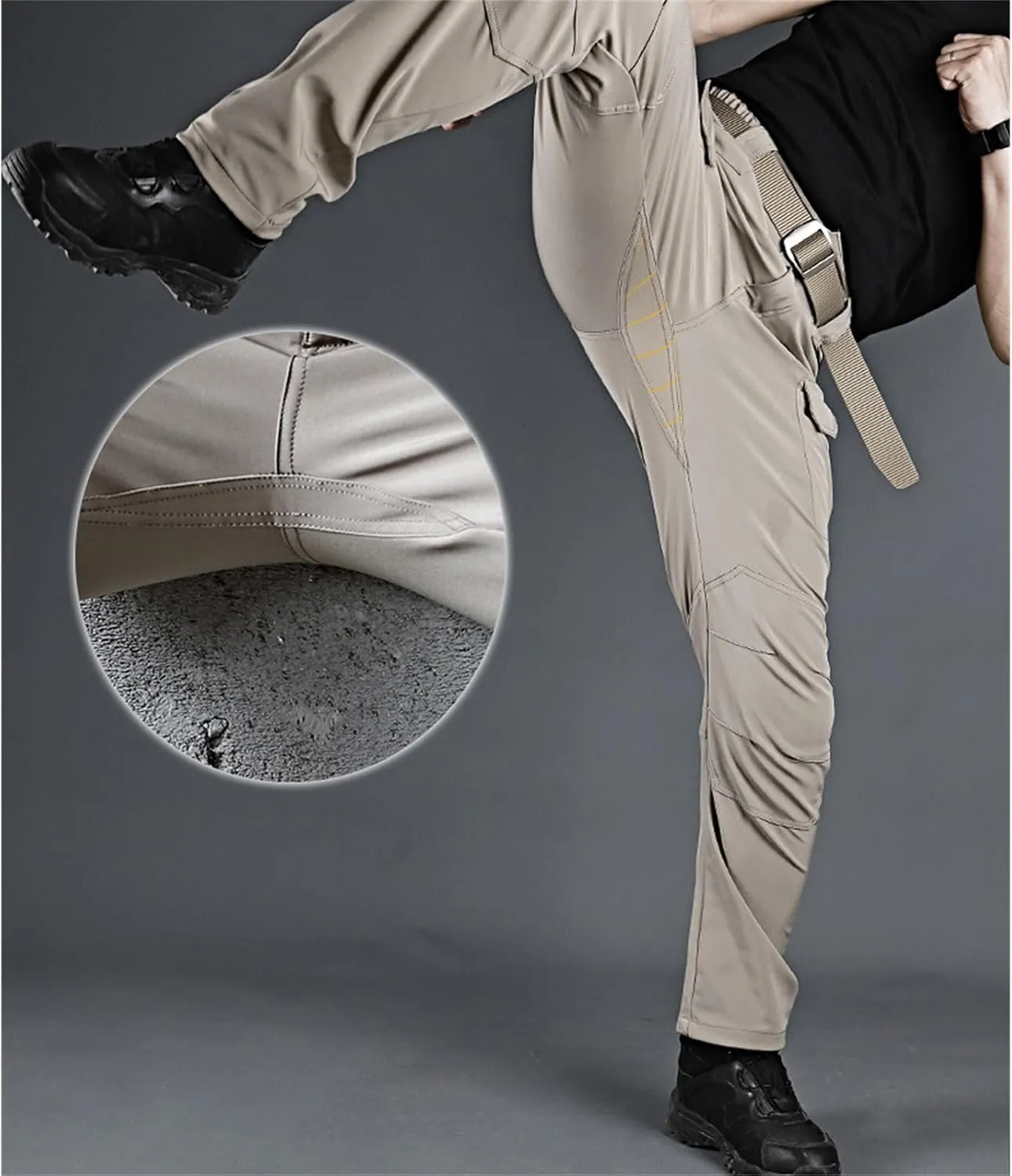 Tactical Cargo Pants Mens Relaxed Fit Flex Ripstop Cargo Pants Outdoor EDC Hiking Work Pants with Multi Pockets