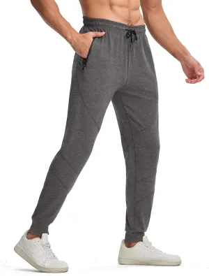 TBMPOY Men's Sweatpants with Zipper Pockets Lightweight Joggers Slim Fit Athletic Pants for Track Running Workout