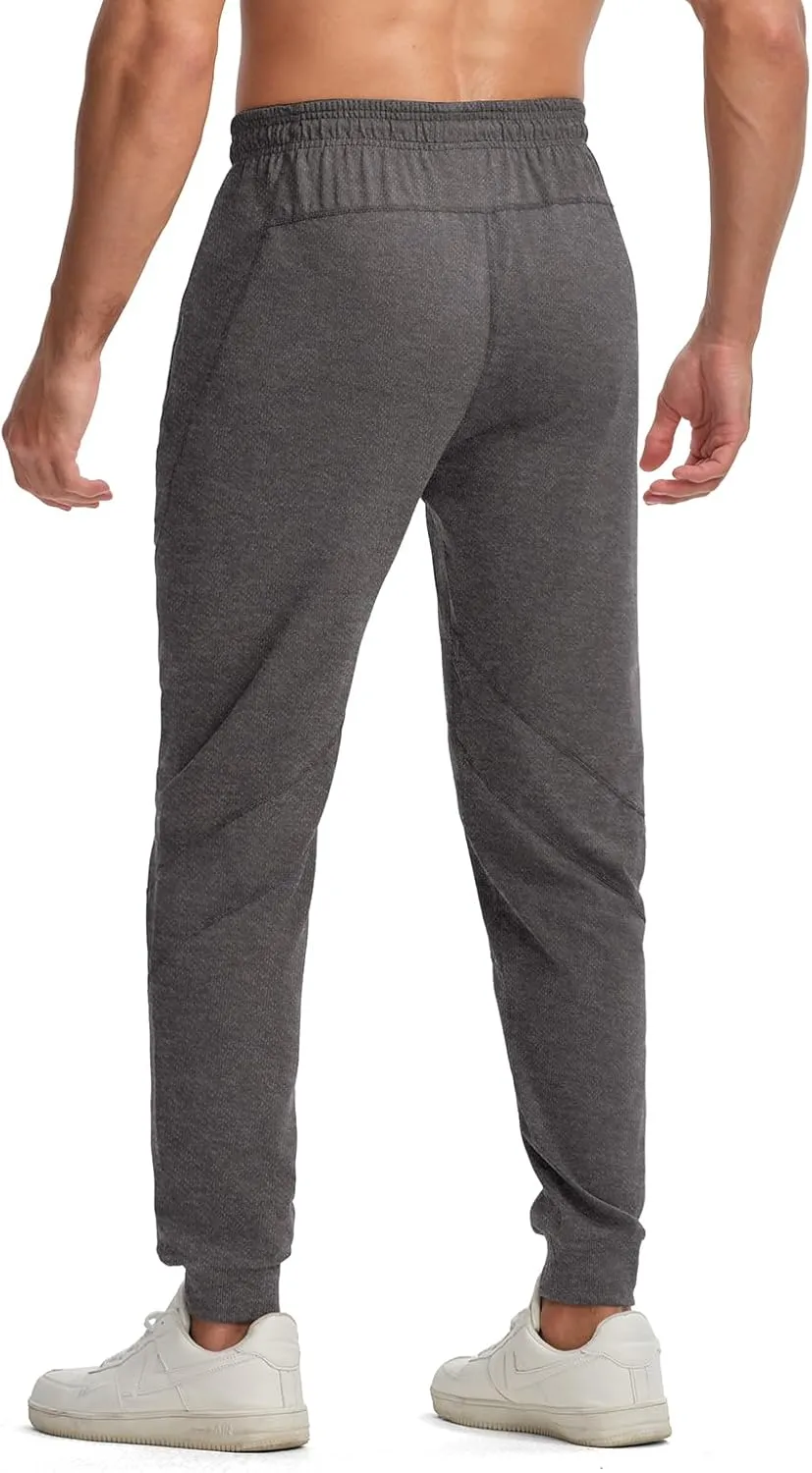 TBMPOY Men's Sweatpants with Zipper Pockets Lightweight Joggers Slim Fit Athletic Pants for Track Running Workout