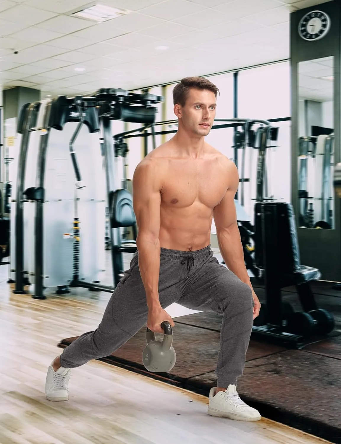 TBMPOY Men's Sweatpants with Zipper Pockets Lightweight Joggers Slim Fit Athletic Pants for Track Running Workout