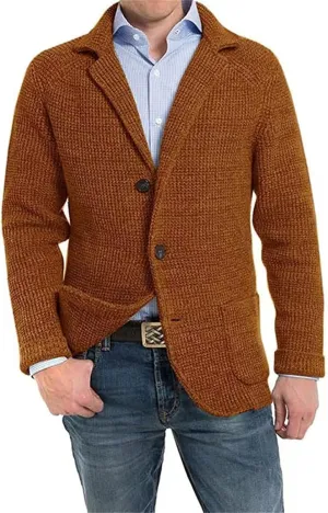 Thatrich Mens Casual Business Jacket Shawl Collar Cardigan Sweater Office Work Coat Knit Cardigans Button Down Shirts Outwear