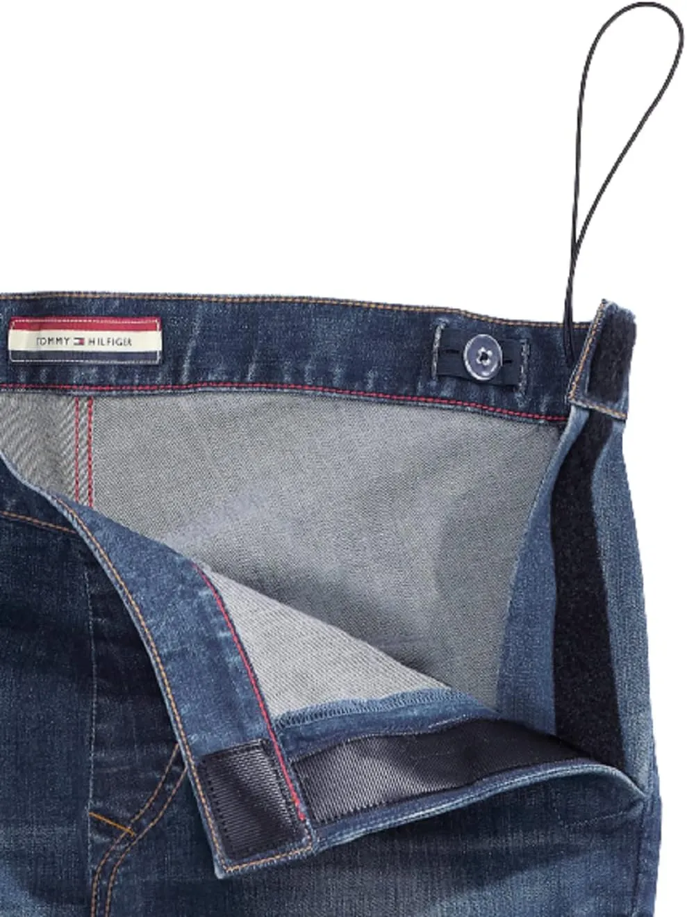 Tommy Hilfiger Men's Adaptive Seated Fit Jeans Adjustable Waist Magnet Buttons