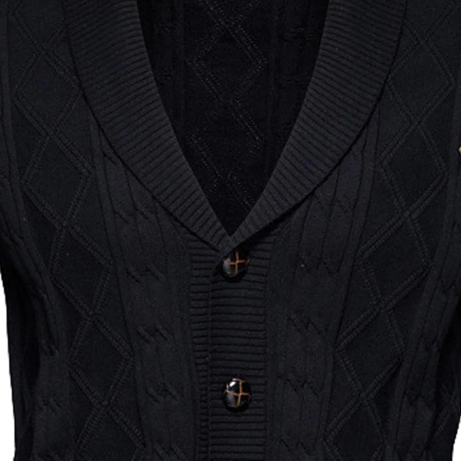 tuduoms Mens Shawl Collar Cardigan Sweater Argyle Cable Knitted Casual Winter Lightweight Button Down Thermal Chunky Sweater