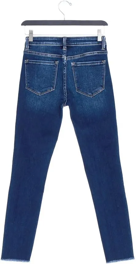 VERVET by Flying Monkey Dark Blue Stretch Skinny Jeans Whisker Fading Wash