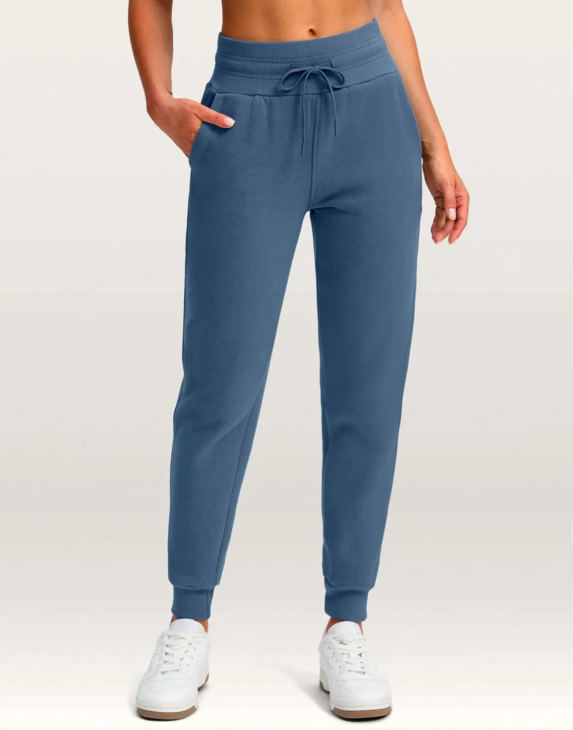 Viodia Womens Fleece Lined Joggers Winter High Waisted Warm Cotton Sweatpants Thick Lounge Sweat Pants with Pockets