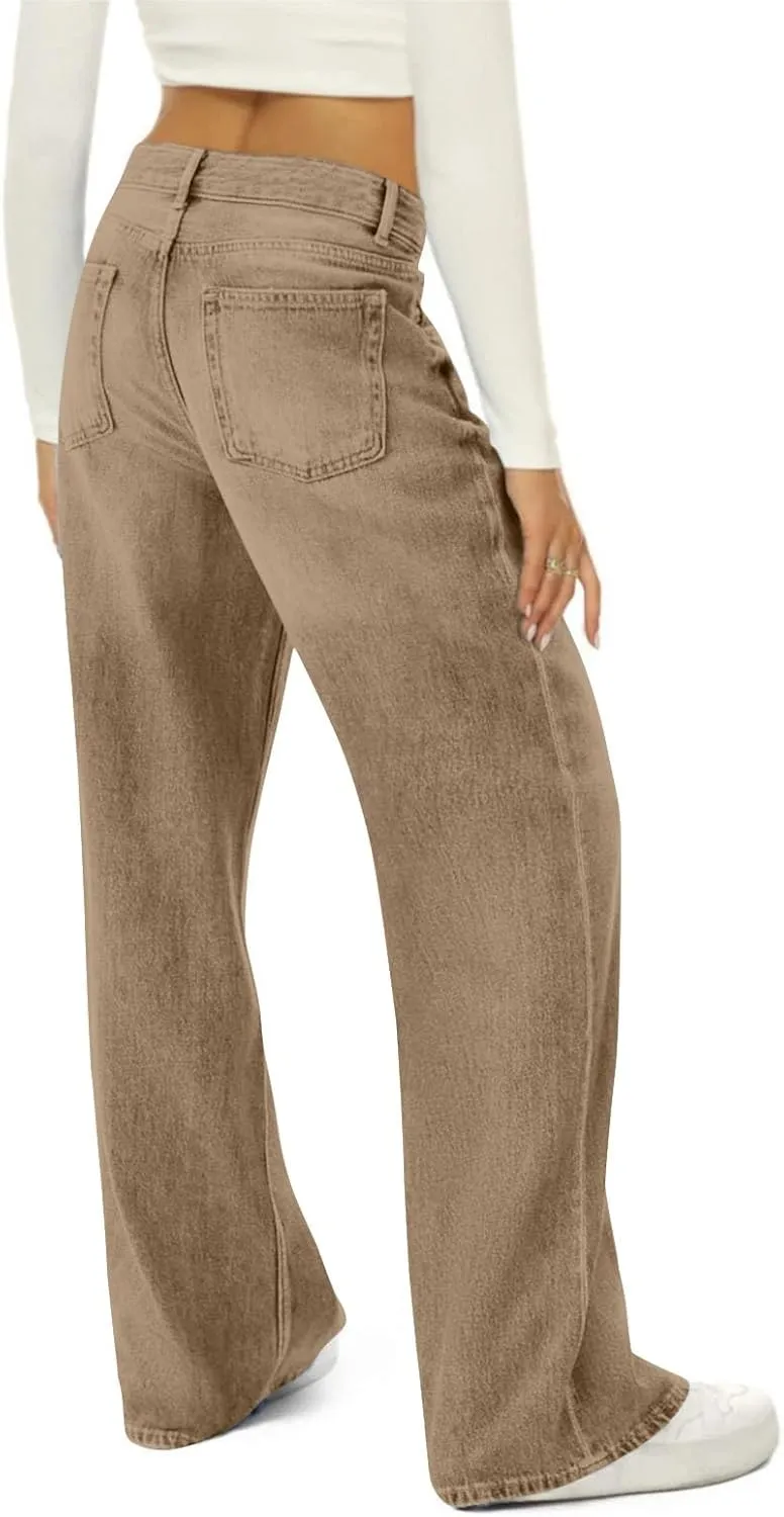 Wide Leg Jeans for Women 2025 Summer High Waisted Strechy Trendy Baggy Bootcut Y2K Street Denim Pants Plus Size