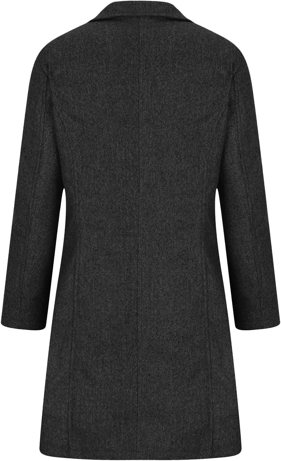 Winter Coats for Women Casual Thicken Wool Blend Stand Collar Single Breasted Pea Coat Long Wool Trench Coat Jackets