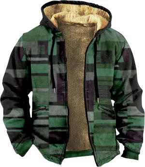 Winter Jackets for Men Heavyweight Sweatshirt Hoodie Coat Fleece Sherpa Lined Warm Jacket Zip Up Sweatshirt with Pockets