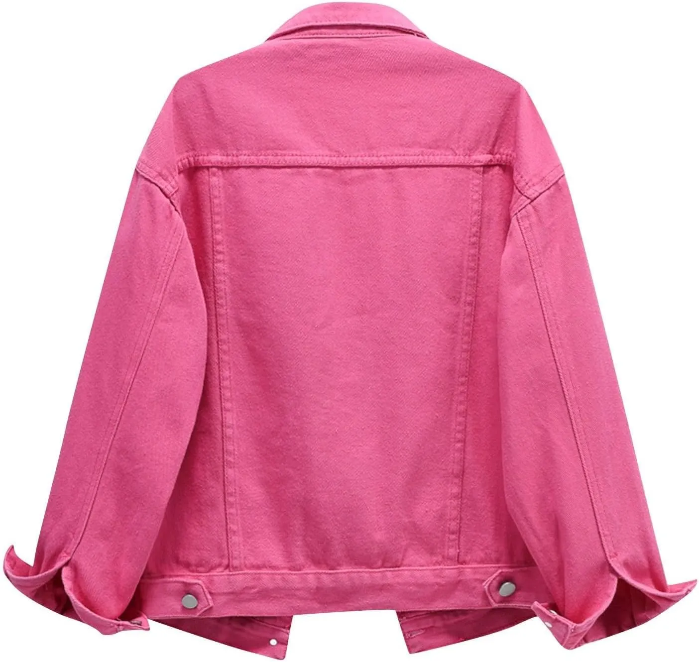 Women Autumn 3/4 Sleeve Retro Short Denim Jackets Light Blue Jean Coats Cropped Trucker Jean Jackets Coats 2024