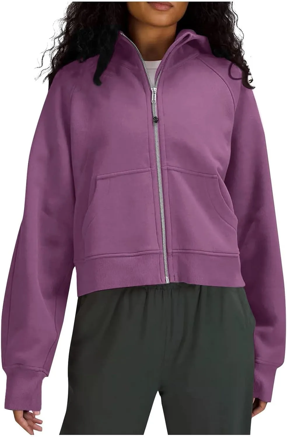 Women Cropped Sweatshirt Y2k Zip Up Hoodies Fleece Fashion Jacket Casual Lightweight Collared Blouse Long Sleeve Tops