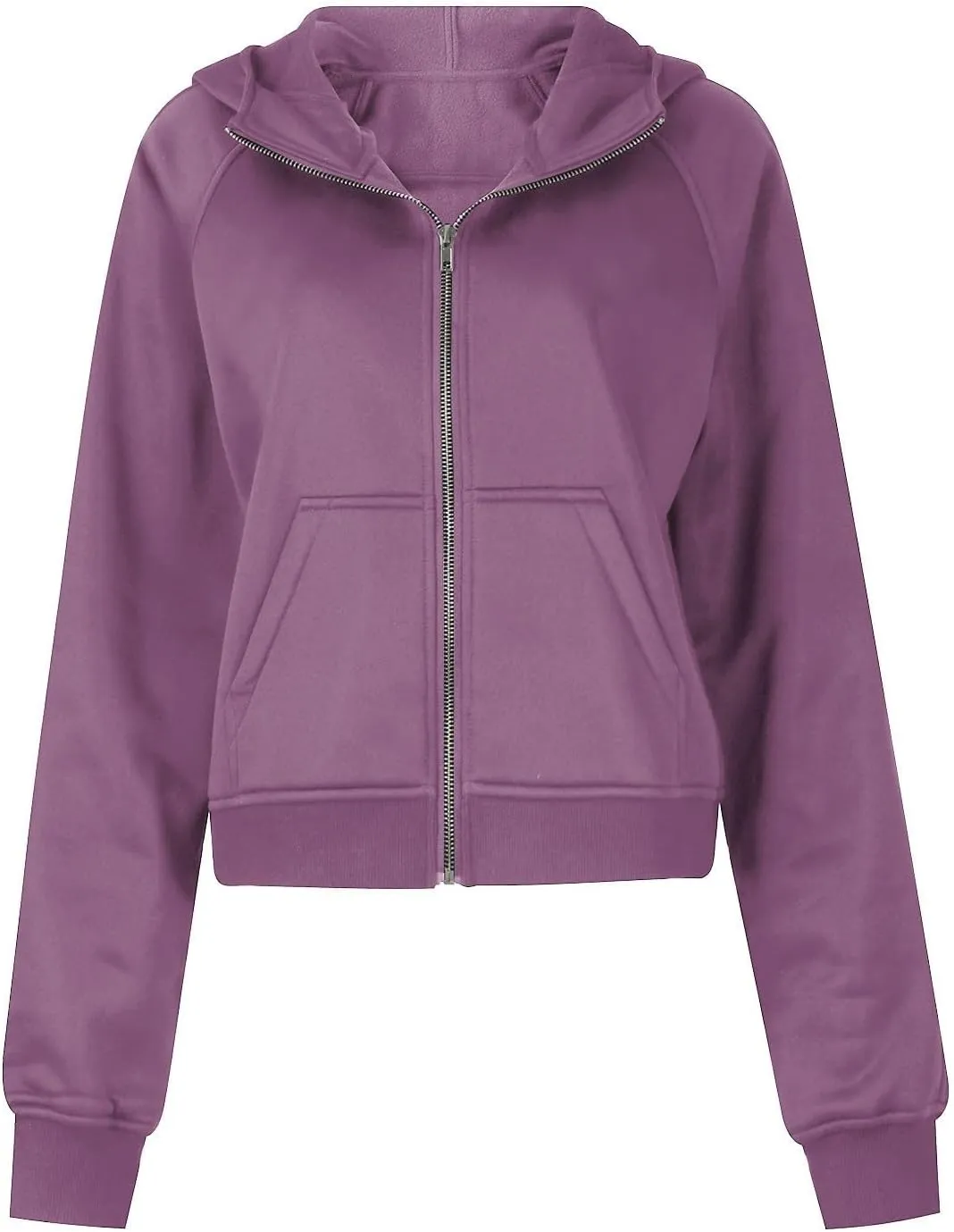 Women Cropped Sweatshirt Y2k Zip Up Hoodies Fleece Fashion Jacket Casual Lightweight Collared Blouse Long Sleeve Tops