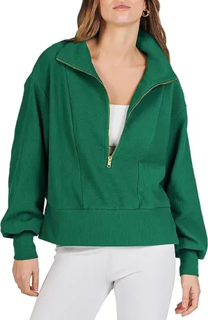 Women Hoodies Cropped Sweatshirt Zip Up Pullover Fall Casual Fleece Loose Fit